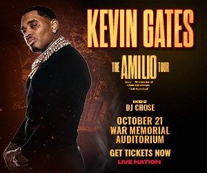 More Info for Kevin Gates Announces National ‘THE AMILIO TOUR’ Coming to War Memorial Auditorium in Fort Lauderdale on Oct. 21