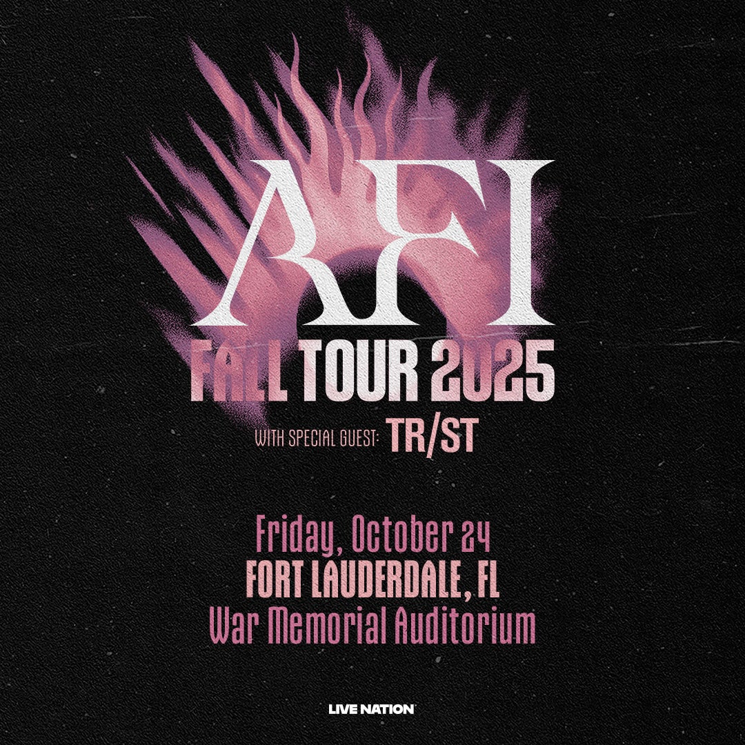 AFI Announces Fall 2025 Headline Tour with Special Guest TR/ST Coming to War Memorial Auditorium in Fort Lauderdale on Oct 24